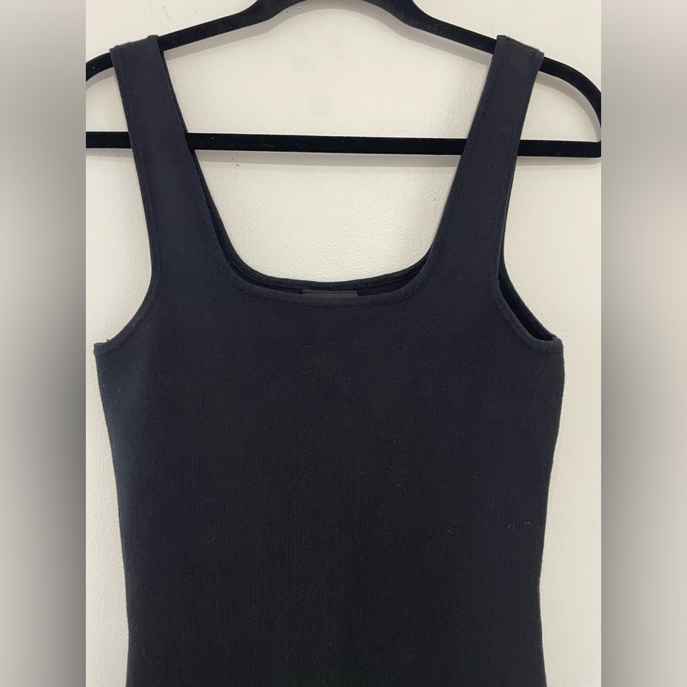 MIOU MUSE Shania Ribbed Midi Dress | Black | Minimalist Y2K Size Large - Picture 7 of 12
